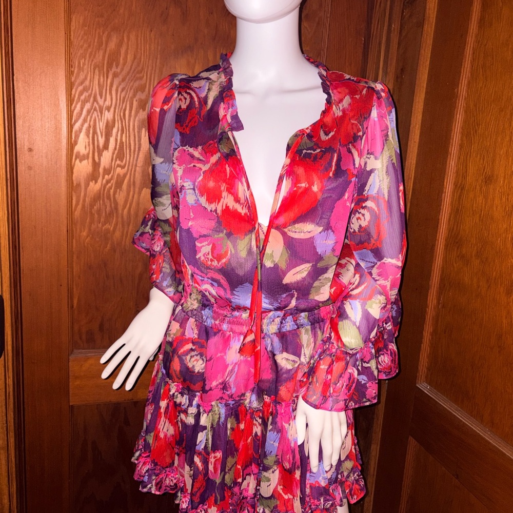 Misa Los Angeles Multicolor Patterned Dress